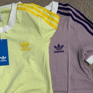 2 Adidas Stripped Tee’s